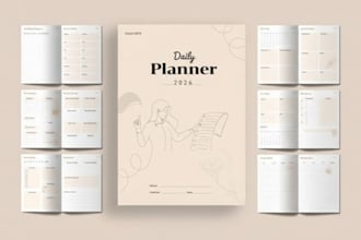 design 2026 goodnote planner, habit tracker, adhd planner and notebook in canva
