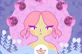 illustrate a custom zodiac sign portrait inspired by you