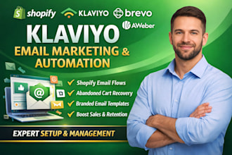 set up klaviyo email marketing flows for shopify  klaviyo brevo aweber