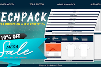 create fashion tech packs for bulk production