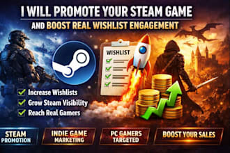 do steam game promotion steam game wishlist and steam game marketing