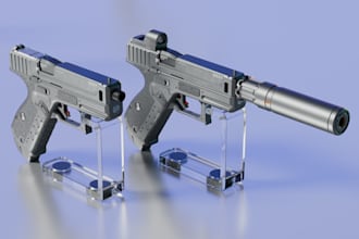 make a game ready model of a weapons