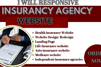 insurance agency website life insurance website, insurance agency landing page