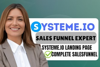 build systeme io sales funnel, online course, design systeme io landing page