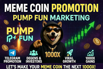 solana meme coin promotion, pump fun marketing, crypto degen, telegram promotion