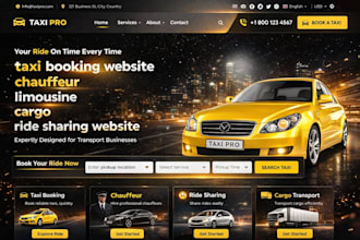 create taxi booking website, chauffeur, limousine, cargo, ride sharing website