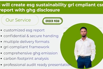 create esg sustainability,gri compliant csr report with ghg disclosure