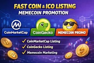 fast list coin and ico listing on coinmarketcap, coingecko, memecoin promotion