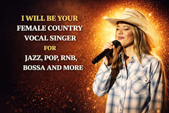 be your female country vocal singer for jazz, pop, rnb, bossa and more