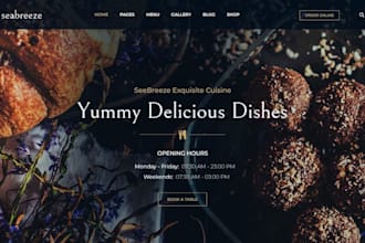 design a wordpress website for bakery, cafe, restaurant and catering