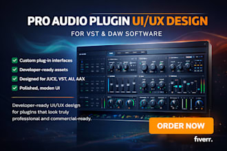 design modern vst plugin UI for audio software and daw tools