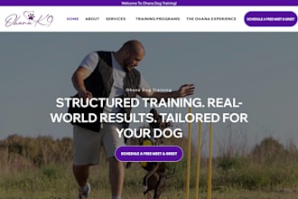 build pet trainer website, mobile pet grooming, dog training pet sitting website