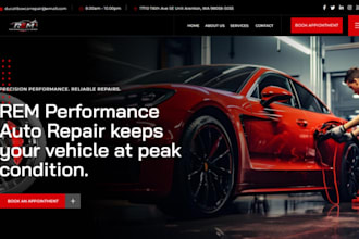 design a responsive car rental website dealership, detailing, mechanic, website