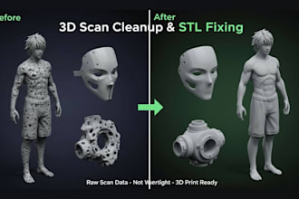 fix stl files, clean 3d scans, repair stl file and make your model 3dprint ready