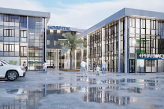 do 3d model architecture,3d rendering for hospitals, clinics and pharmacy