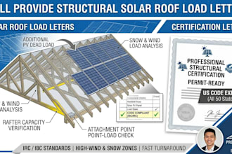 provide a structural solar roof load letter for permits