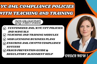 write kyc aml compliance policies teaching and training cft fraud prevention msb