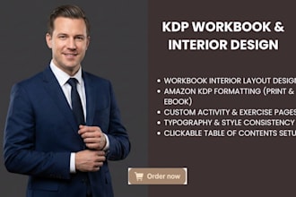 design a professional book interior or workbook layout for amazon KDP