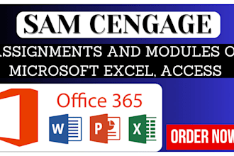 do microsoft excel, access, cengage assignments and modules quickly