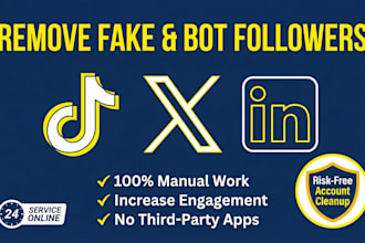 remove or unfollow fake and bot followers on tiktok, twitter x, and linkedin