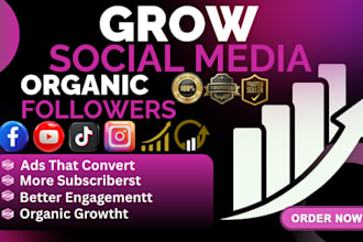 organically grow tiktok facebook instgram account followers to boost engagement