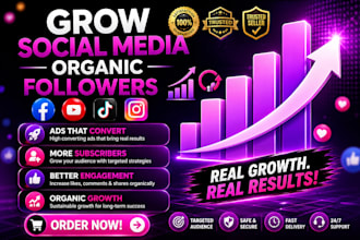 organically grow tiktok facebook instgram account followers to boost engagement