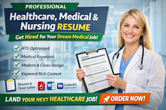 write a professional healthcare, medical, doctor, nursing ats resume