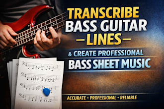 transcribe bass guitar lines and create professional bass sheet music