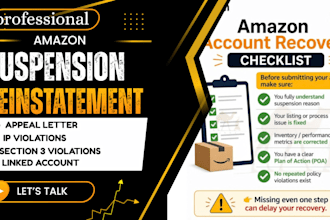 write a professional amazon appeal letter and plan of action
