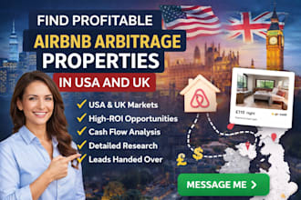 find profitable airbnb arbitrage properties in USA and UK