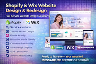 build wix shopify website online store design redesign ecommerce wix studio