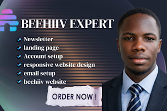 setup beehiiv newsletter design beehive landing page and website