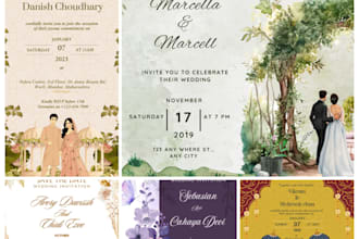 do customized wedding card, birthday card and invitation design