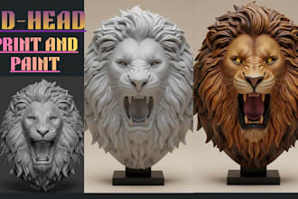 3d model, print and hand paint your custom 3d head bust, face, stl file fix
