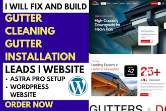fix and build gutter cleaning gutter installation wordpress website with astra