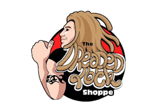 design dreaded lock shoppe and hire fashion logo