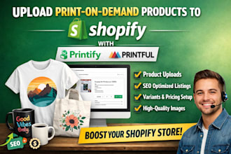 upload product to shopify, printify, printiful gelato pod product listing
