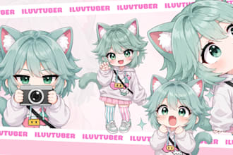 make chibi character art for design character, kawaii, fanart