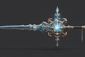 create weapon concept art for you