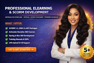 develop elearning scorm, articulate storyline, ispring, training manual