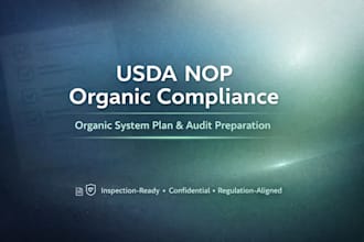 deliver usda nop compliance, organic system plan for farms