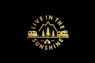 design amazing motor home caravan and glamping logo