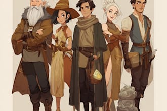design custom dnd party portraits and group art