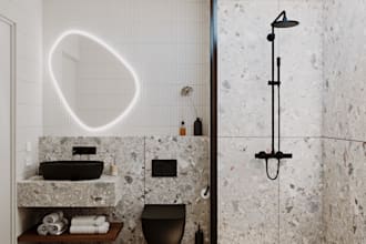 create realistic 3d bathroom interior renderings