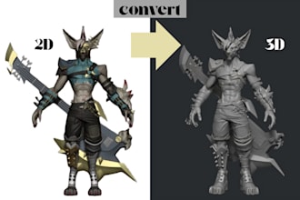 convert 2d image sketch logo to custom 3d stl model for 3d printing stl