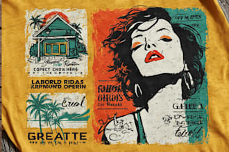 create unique vintage retro tshirt design