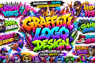 professional graffiti logo  urban street style typography