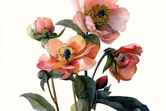 create a beautiful botanical or floral illustration