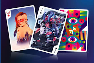 design custom card game artwork for tcg tarot poker board games