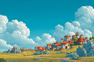 draw cartoon background or illustration for your needs